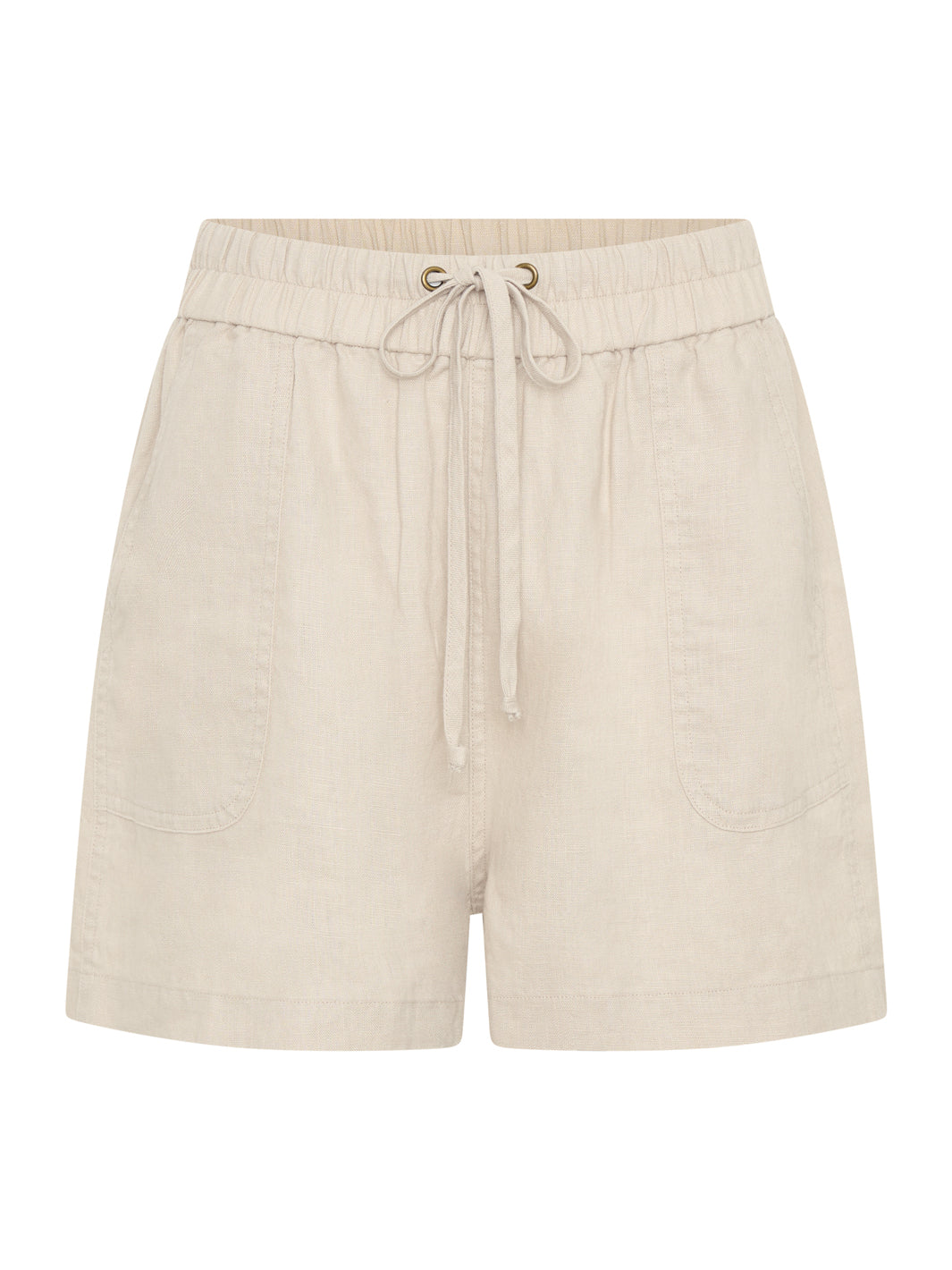 ANIKA Women's French Linen Drawstring Shorts with Pockets