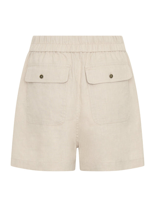 ANIKA Women's French Linen Drawstring Shorts with Pockets