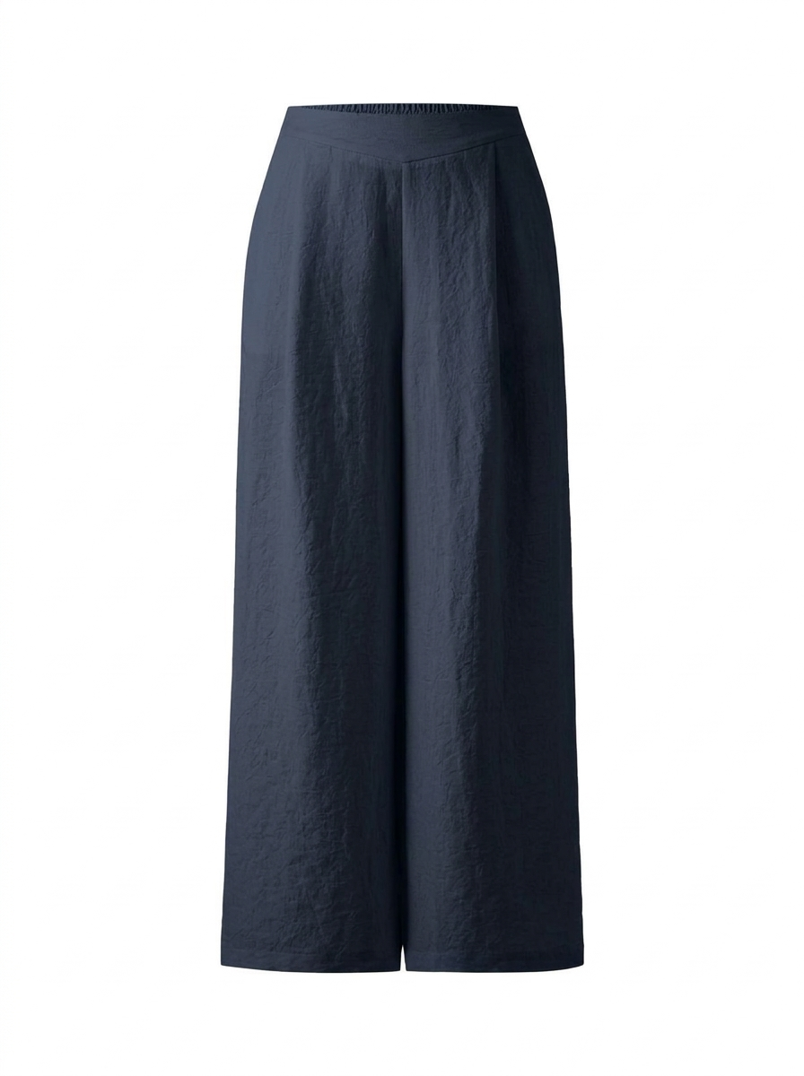 ELISE Women's Mid-Rise Wide-Leg Linen Pant with Pockets