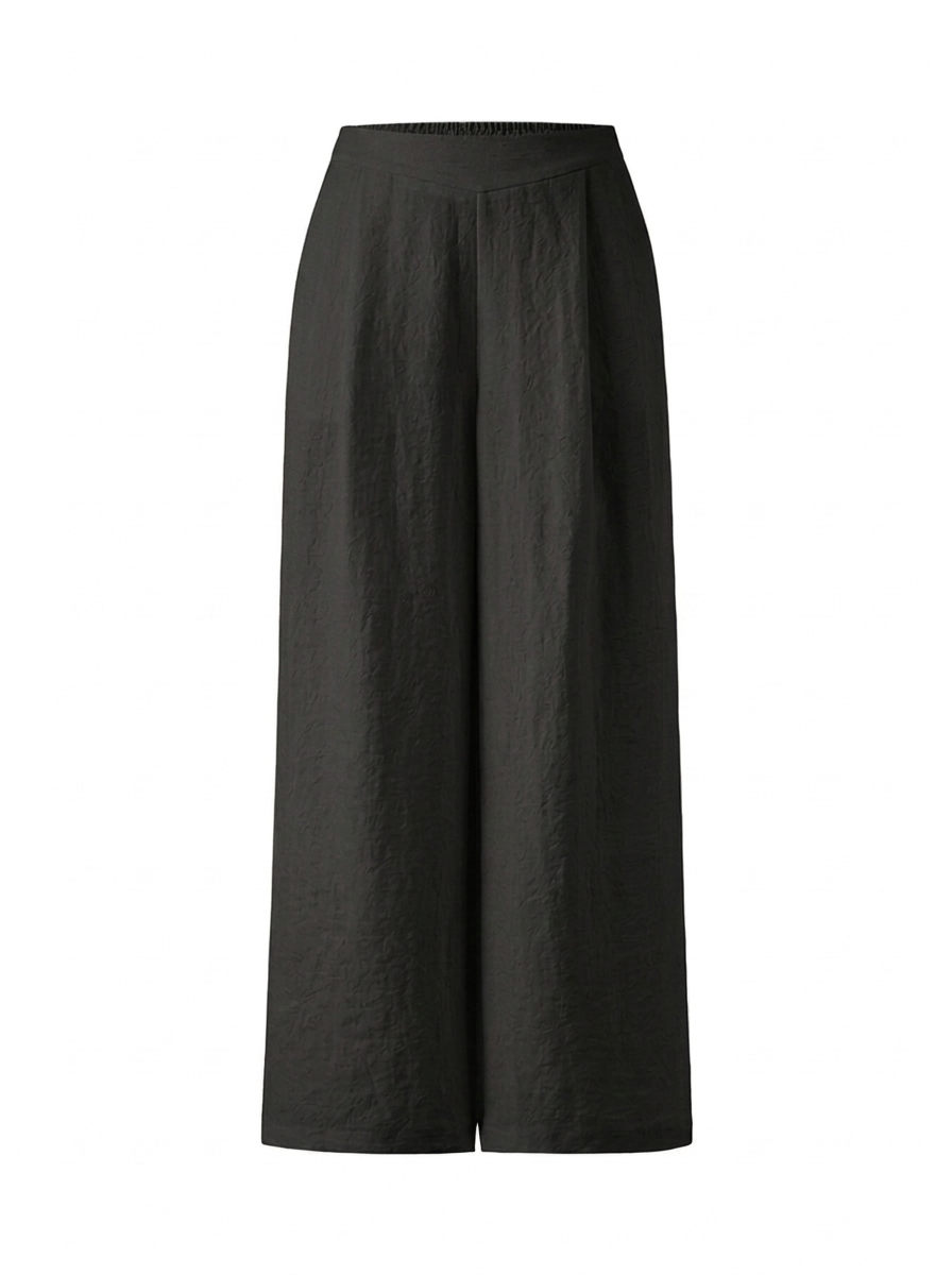 ELISE Women's Mid-Rise Wide-Leg Linen Pant with Pockets