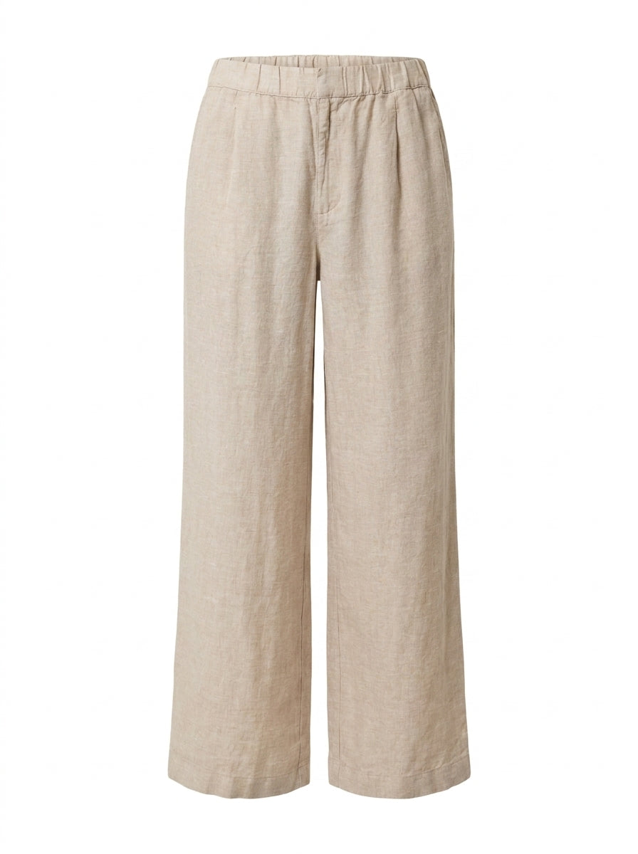 SCHIRIN Women's Mid-Rise Wide-Leg Organic Linen Easy Trouser with Pockets
