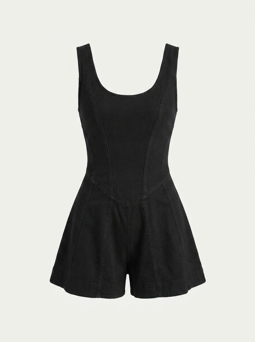 ROMY Women's Corset Cotton Romper with Pockets