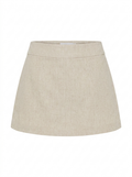 EMILIANA Women's Mid-Rise Linen Mini Skort with Built-In Shorts