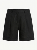 ELOISE Women's High-Rise European Linen Trouser Shorts with Pockets