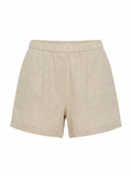 TESSA Women's High-Rise Structured Linen Shorts with Pockets