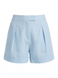 SCARLETT Women's High-Waisted Pleated Linen-Blend Shorts