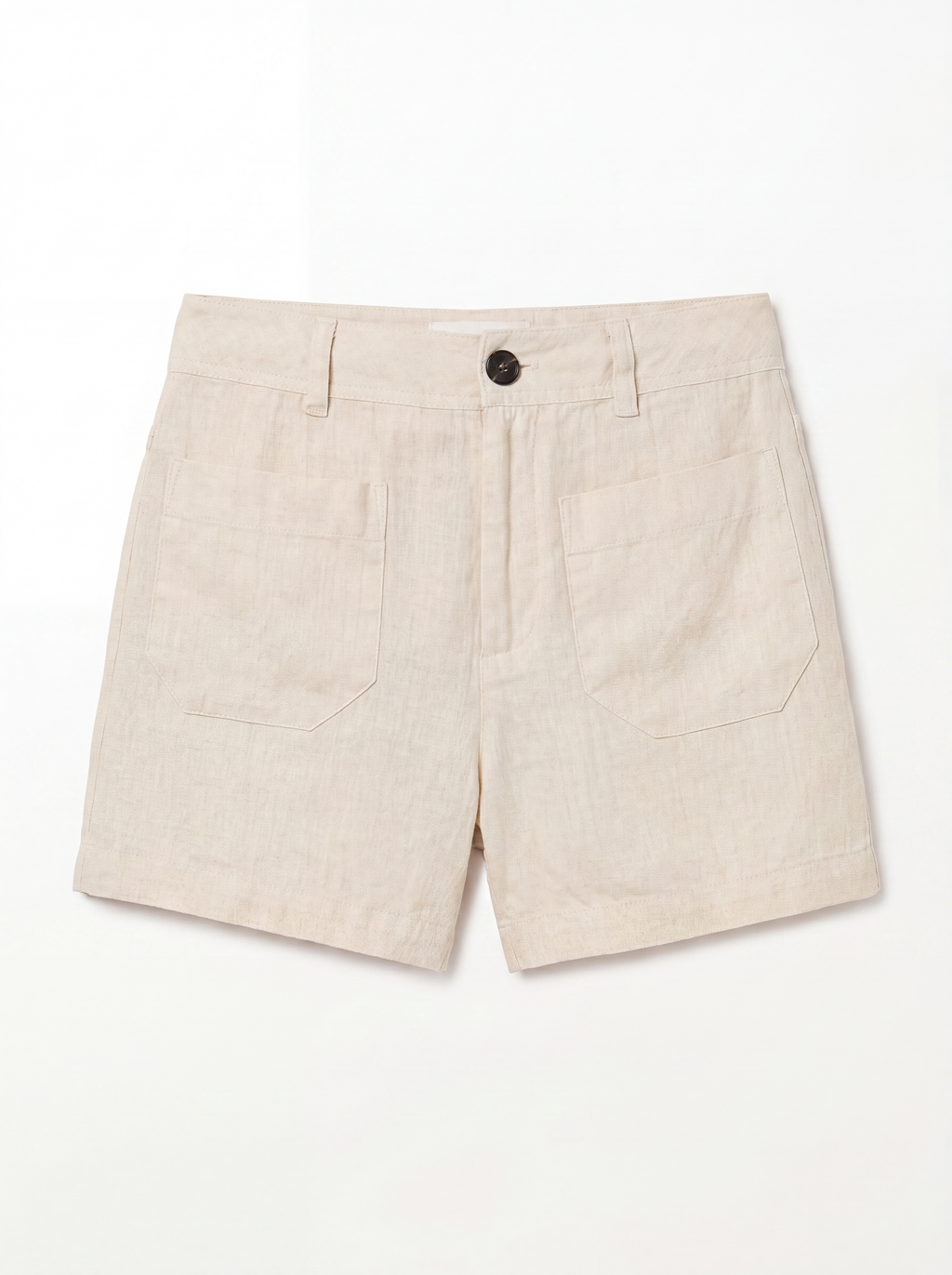 MARINE Women's Semi-High-Rise Linen Shorts with Pockets