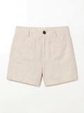 MARINE Women's Semi-High-Rise Linen Shorts with Pockets