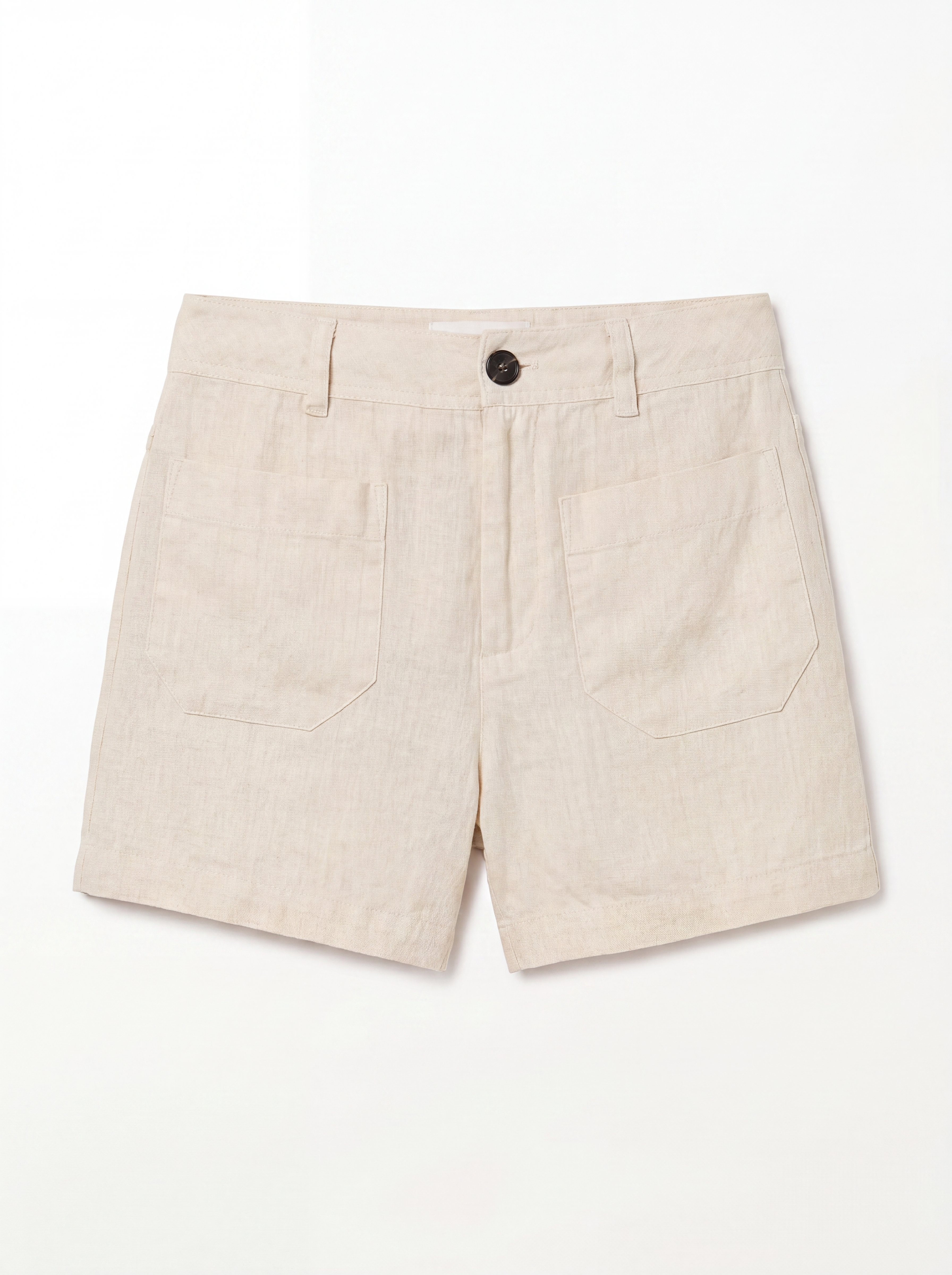 MARINE Women's Semi-High-Rise Linen Shorts with Pockets