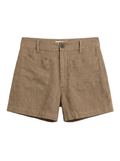 MARINE Women's Semi-High-Rise Linen Shorts with Pockets
