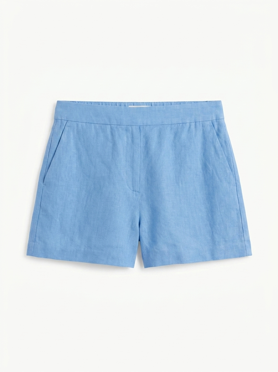 LAGUNA Women's High-Waisted Linen-Blend Shorts with Pockets