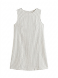 SAILOR Women's Sleeveless Pinstripe Cotton Shift Dress with Pockets
