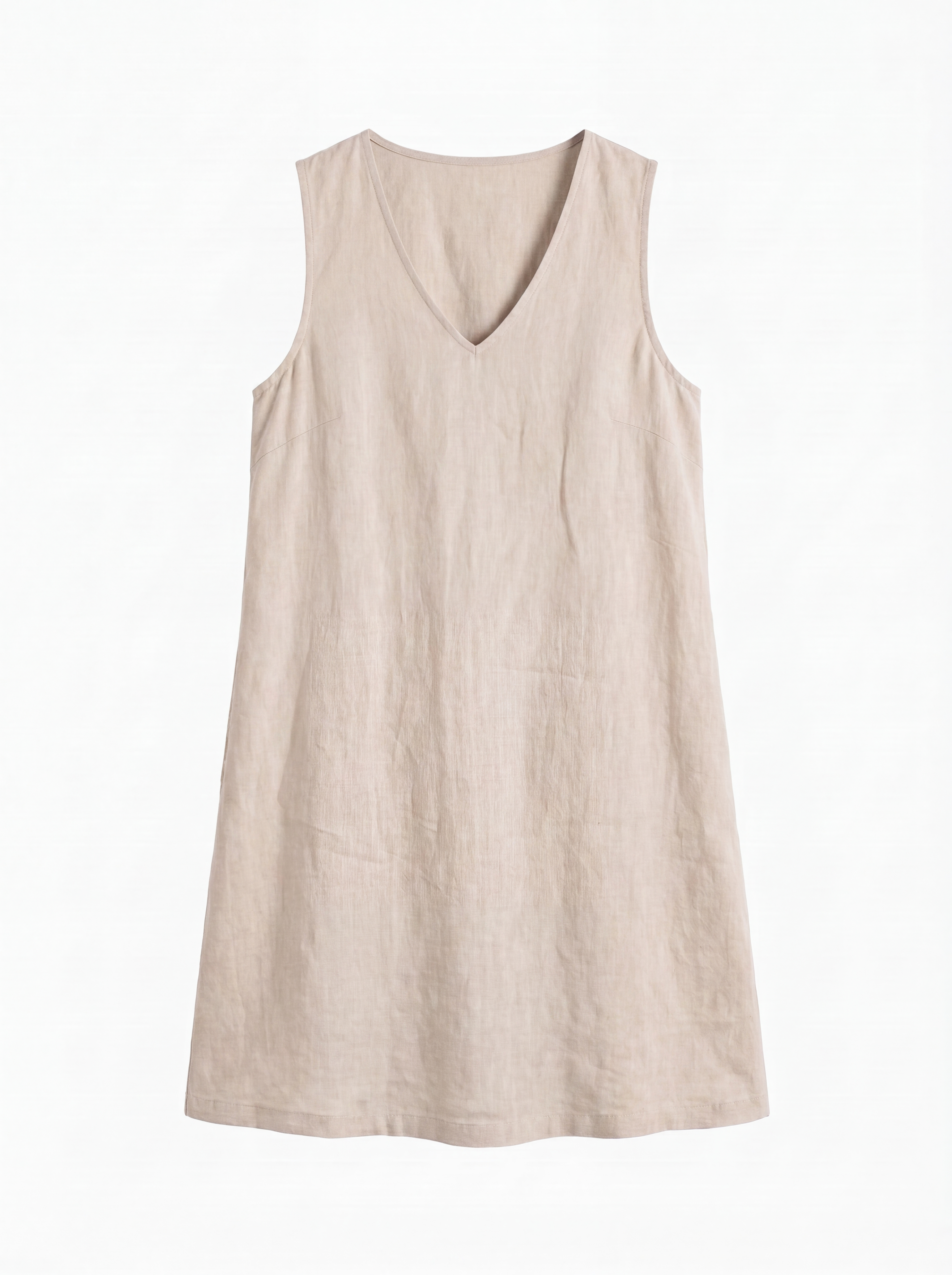 ROWAN Women's Sleeveless V-Neck Linen Shift Dress with Pockets