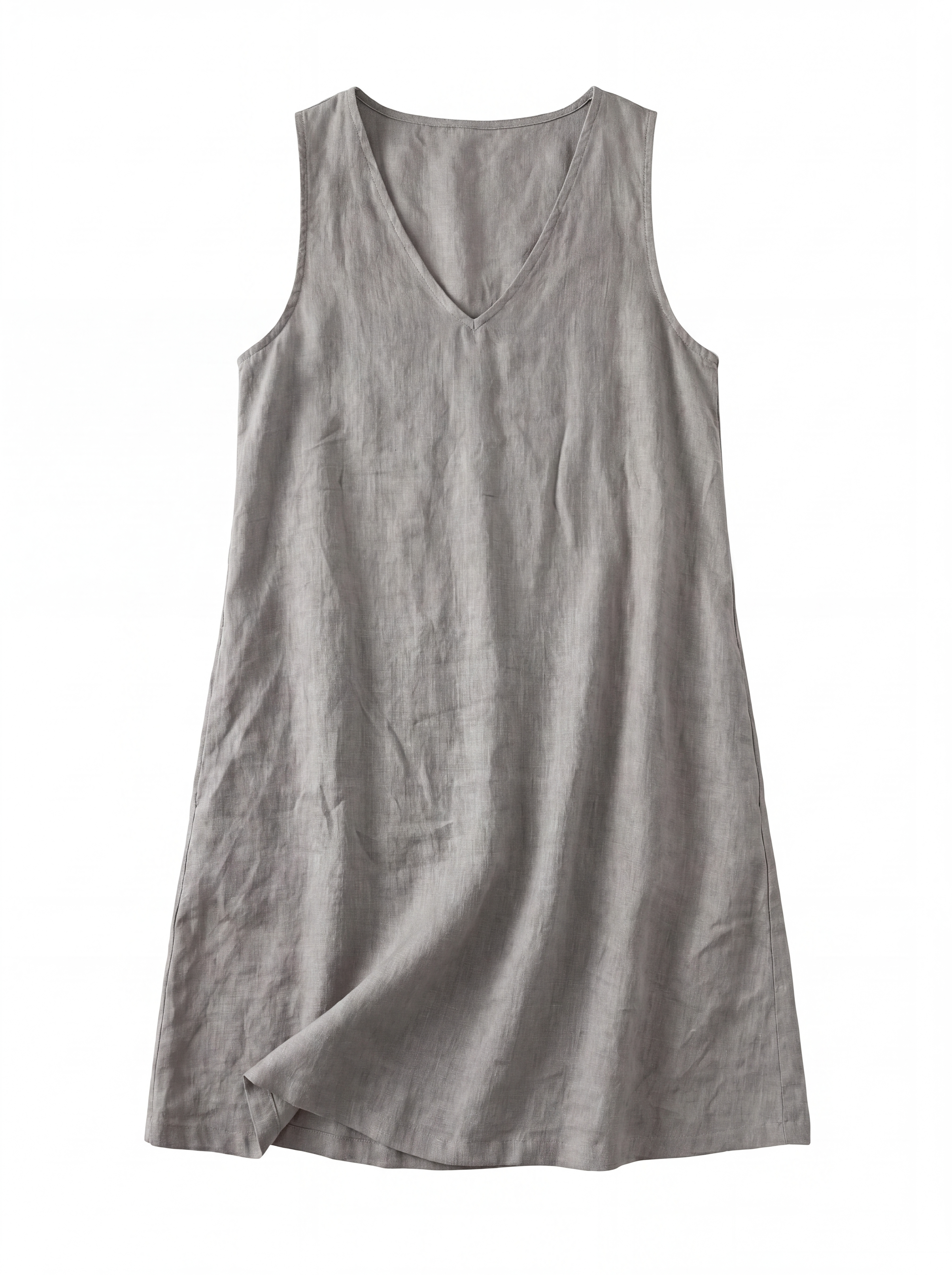 ROWAN Women's Sleeveless V-Neck Linen Shift Dress with Pockets