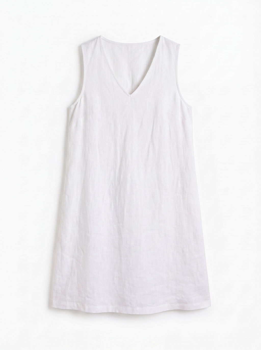 ROWAN Women's Sleeveless V-Neck Linen Shift Dress with Pockets