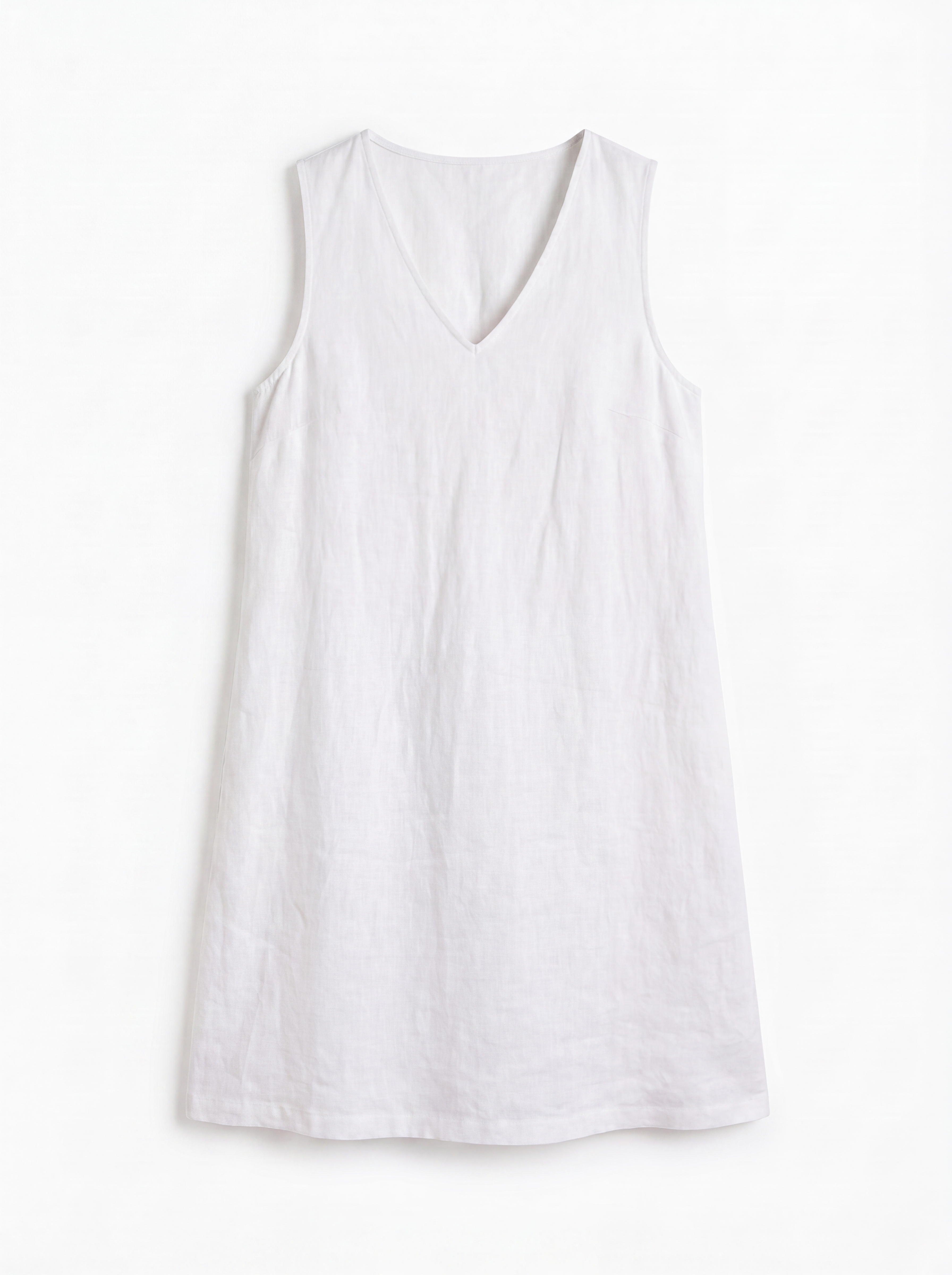 ROWAN Women's Sleeveless V-Neck Linen Shift Dress with Pockets