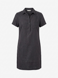 HAZEL Women's Short-Sleeve Linen Relaxed Popover Shirtdress with Pockets